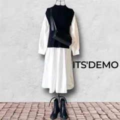 ITS'DEMO（イッツデモ）レイヤード風　　ロング　シャツ　ワンピース