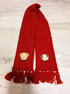 新品 familiar ファミリア マフラー 赤