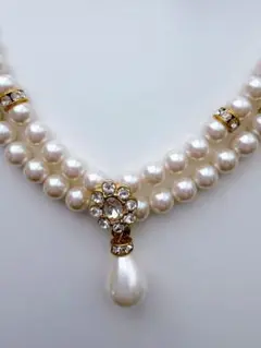 人工パール　ネックレス＆イヤリング　パーティー　結婚式