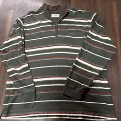 クロコダイルストライプ ハーフジップシャツ