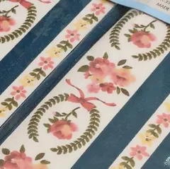 花フラワーリース 掛布団カバー 150×200cm S 全開ファスナー 青系-1