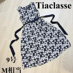 Tiaclasse ティアクラッセ 花柄ワンピース ネイビーのサムネイル