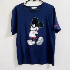 【美品】ディズニー ミッキーマウス Tシャツ ネイビー