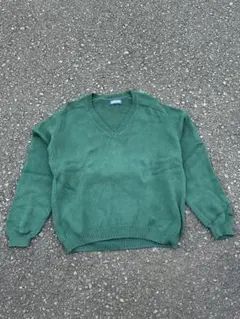 Lands' End グリーン Vネック ニットセーターのサムネイル