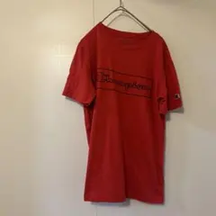 チャンピオン Tシャツ クルーネック 半袖 ロゴ XL 赤 綿混 カジュアル