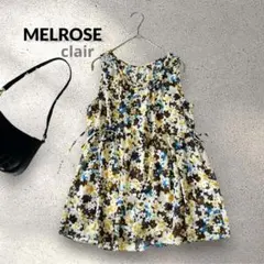 【メルローズクレール】ノースリーブチュニックシアートップス 花柄 総柄ドロスト