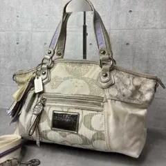 COACH コーチ ポピー トートバッグ シグネチャー ハート 大容量 A4