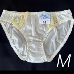 イエローのパンティ　トリコットショーツ　清楚　ツヤ　1枚　M