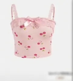 新品╰(*´︶`*)╯♡160サイズ　チェリー柄ピンクキャミソール
