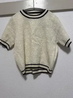 earth music&ecology 半袖ニットセーター アイボリー