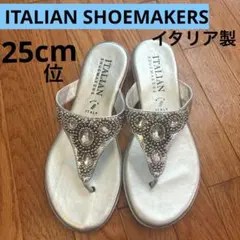 ITALIAN SHOEMAKERS シルバー ビジュー サンダル サイズ9靴夏のサムネイル