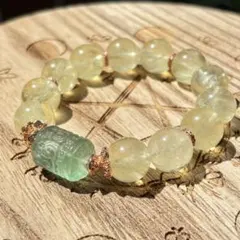 レモンクォーツ グリーンフローライト マニ車 天然石 パワーストーン