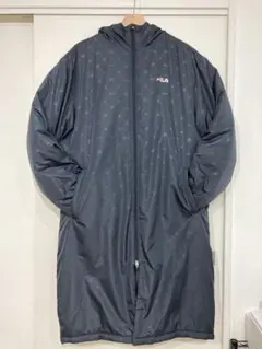 FILA レディース LL 中綿ダウンコート 黒 ロング フード付　美品のサムネイル