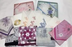 ブランド レディース ハンカチ まとめ売り 花柄 イヴ・サンローラン ガーゼ