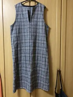 チェック柄ノースリーブワンピース