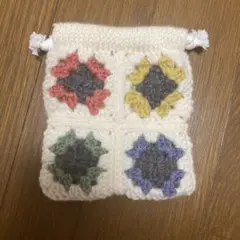 ハンドメイド グラニースクエア 巾着