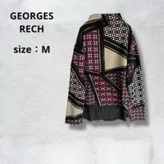 ジョルジュレッシュ 花柄 総柄 ニットカットソー カラフル レトロ 個性的 M⚫︎