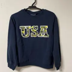 457.ANDY＆EVANボーイズトレーナー6歳くらい　パイル地LOGOネイビー