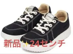 ルムトン　スニーカー　新品　24cm ダークネイビー LeMouton ルムトン】履き心地のよいメリノウールスニーカー