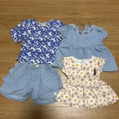 futafuta 花柄半袖、ショートパンツ　4点セット