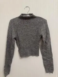 グレー ニット タートルネック SHEIN