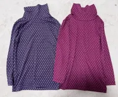 ユニクロ　キッズ　ヒートテック　タートルネック　花柄　110