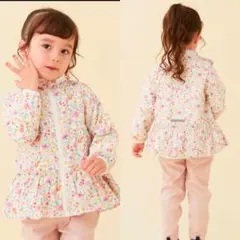 プティマイン　ウインドブレーカー　ブルゾン　アウター　フリル　花柄　100cm