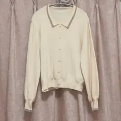 クリーム色 ボタン付きニット 4L 大きいサイズ