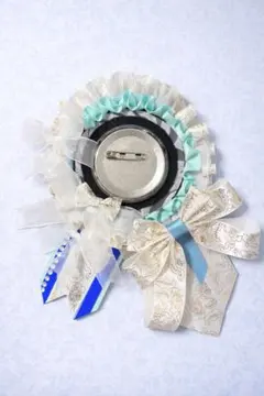 痛ロゼット　75mm缶バッジ対応　青　水色