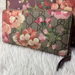 美品✨グッチ 長財布 ブルームス 花柄 GGスプリーム ピンク