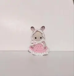ハンドメイド・ピンク色と白色のヘッドドレス＆お洋服(人形用・うさぎ)