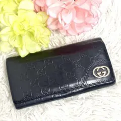 早い者勝ち GUCCI グッチ 長財布 二つ折り インターロッキングG シマ