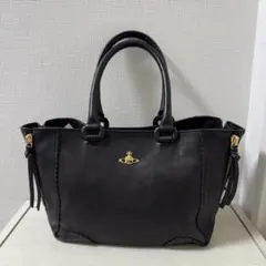 【レア品】【新品同様】ヴィヴィアンウエストウッド オールレザー　トートバッグ 黒