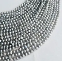 淡水パール　グレーボタンパール　１連