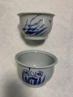 【美品 希少】佐藤もも子 染付花文 高台つき小鉢 小付 2点セット 作家もの 器 美品 希少】佐藤もも子 染付花文 高台つき小鉢 小付 2点セット 作家