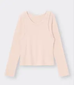 【GUジーユー】2wayピースタンクトップレイヤード Tシャツ L ピンク