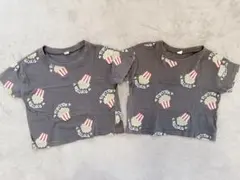 西松屋ポップコーン柄Tシャツ 90サイズ 2枚セット