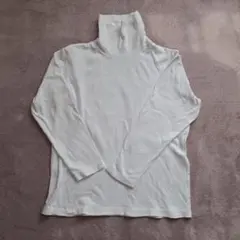 【最終値下げ】GU ユニセックス ソフトコットンタートルネックT ホワイト