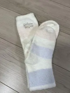 【新品タグ付き】gelato pique ソックス ボーダー レインボー Fのサムネイル