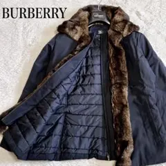 美品 希少 BURBERRY ラビットファー 中綿 ブルゾン ダウンジャケット