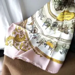 美品ヴィンテージ エルメス シルクスカーフ カレ90「ロンシャンへの散歩」