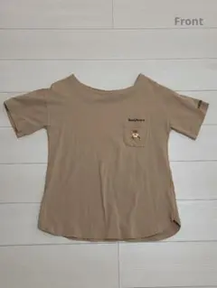 TeddyBear 刺繍 ポケットTシャツ ベージュ