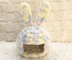 ふわもこ♡ハンドメイドうさ耳ちぐら♡ヤモリ ハムスター 小動物ハウス 隠れ家のサムネイル