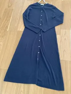 BEAUTY&YOUTH ネイビー ニットロングワンピース