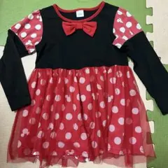 ミニーマウス風長袖ワンピース 110cm