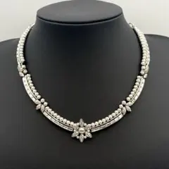 希少/美品✨ジバンシー ネックレス パール クリスタル 雪の結晶 シルバー