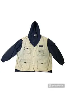 BIESUO フード付きジャケット XL ベージュ/ネイビー