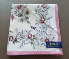 ポロラルフローレン　大判 ハンカチ　オフホワイト&花柄　新品未使用