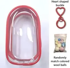 Labubu用透明カラフルプロテクターケース(レッド)