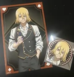 Dr.STONE カジノ プリンセスカフェ 龍水 缶バッチ 特典ポスカ